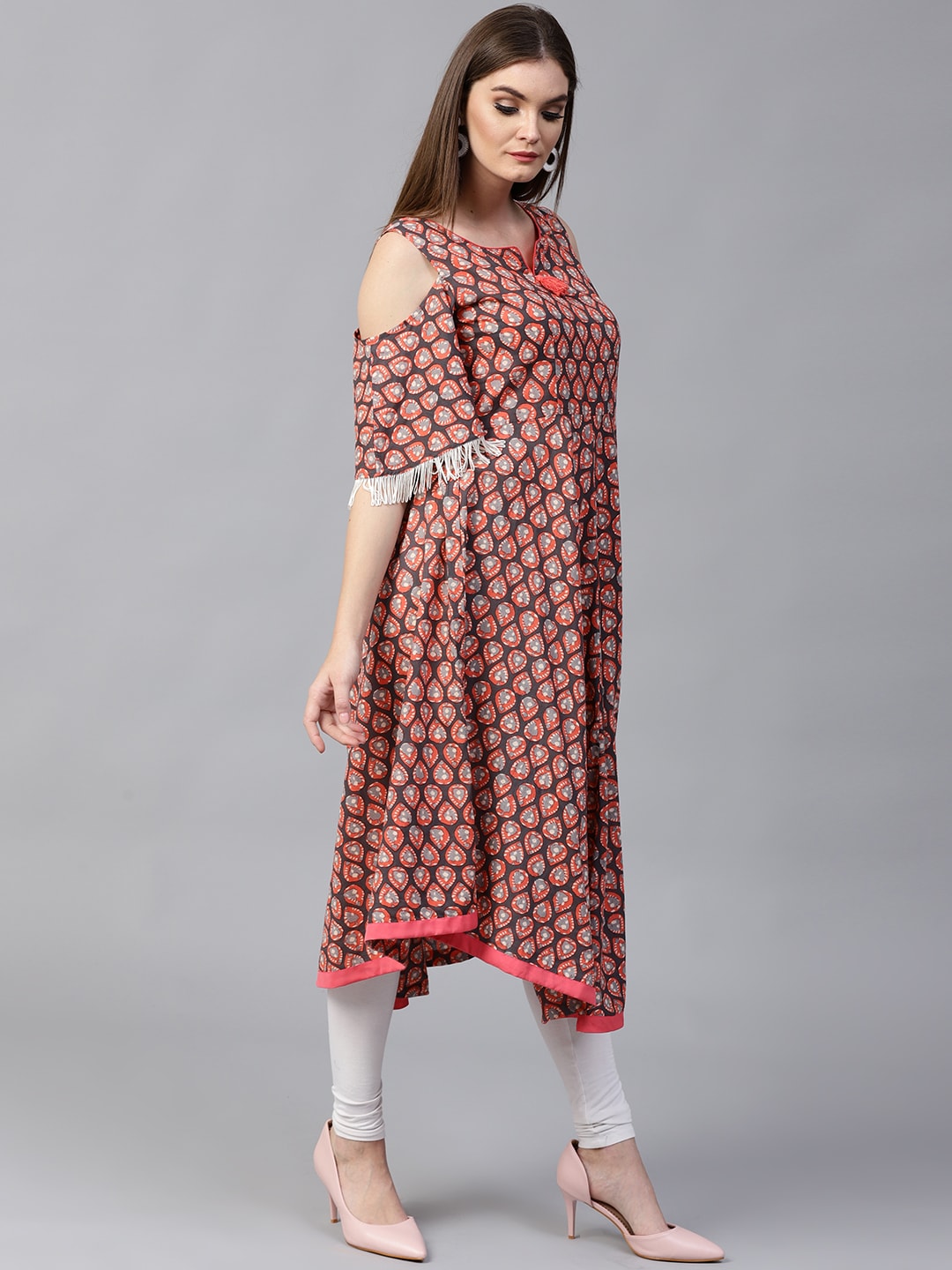 Finding Product Women's Cold Shoulder Flared Kurta