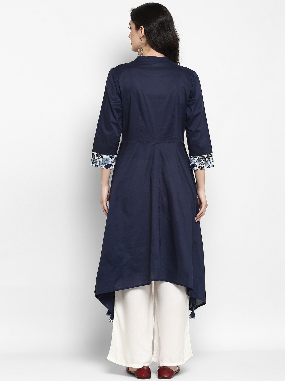 Finding Product Women's Navy Asymmetric Hem Kurta