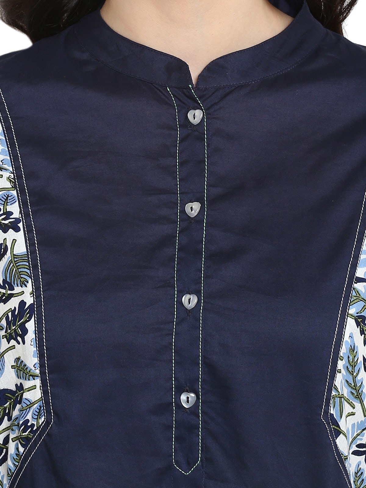 Finding Product Women's Navy Asymmetric Hem Kurta