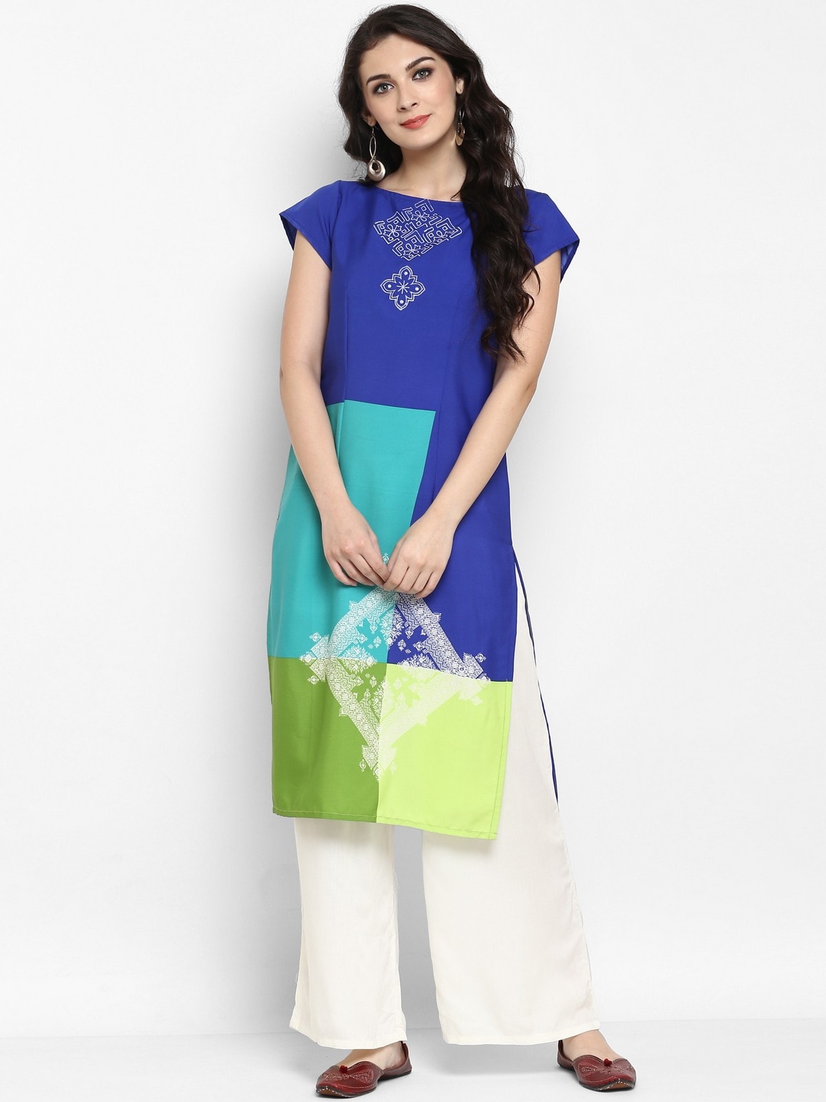 Finding Product Women's Multi Hand Block Printed Kurta