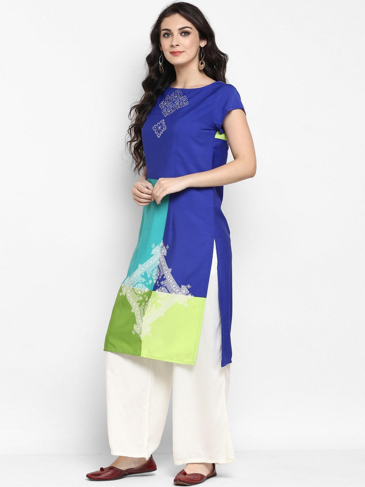 Finding Product Women's Multi Hand Block Printed Kurta