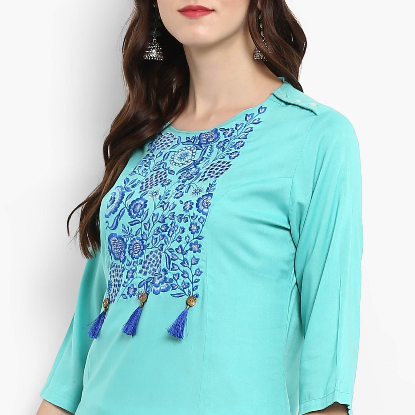 Finding Product Women's Embroidered Yoke Kurta