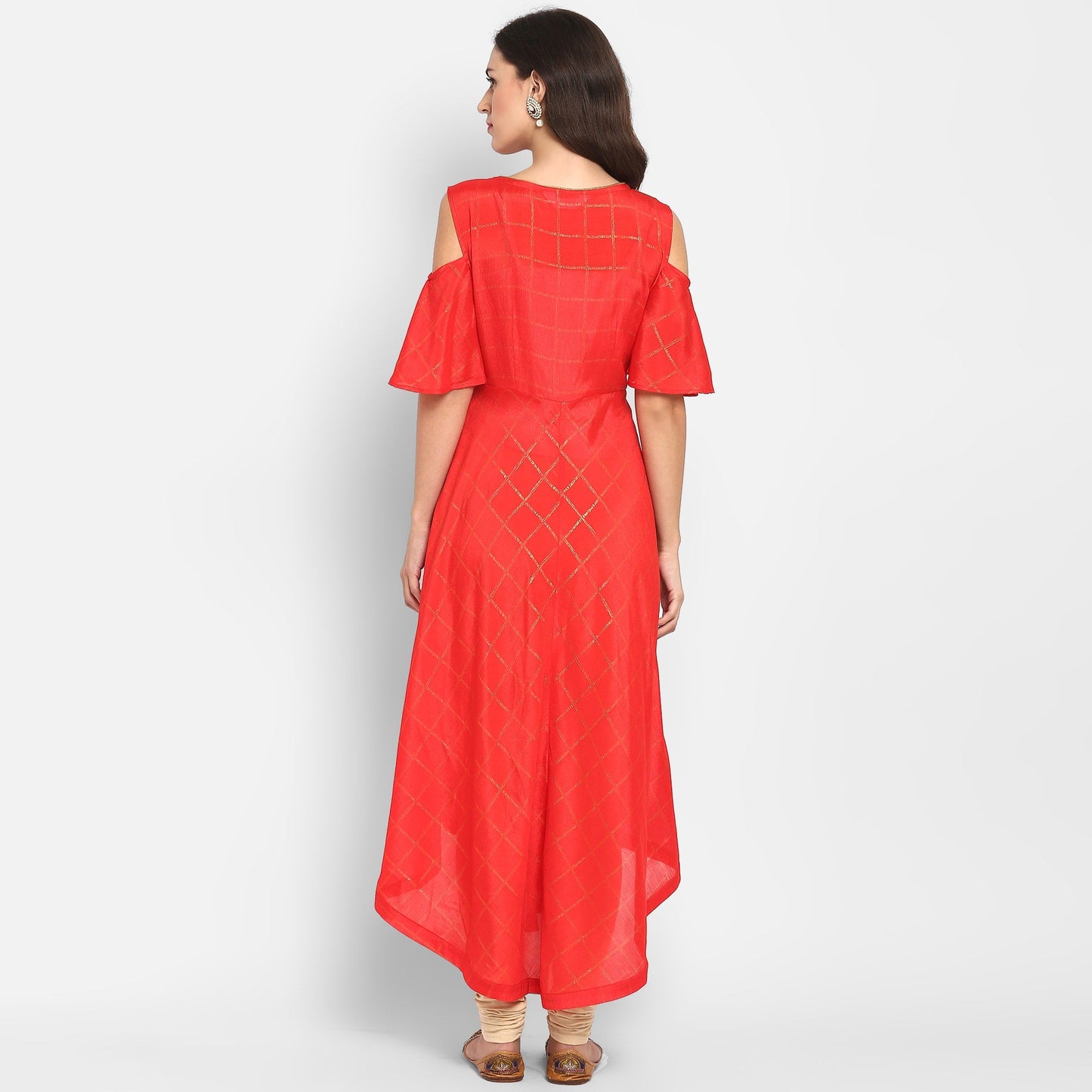 Finding Product Women's Embroidered Cold Shoulder Kurta