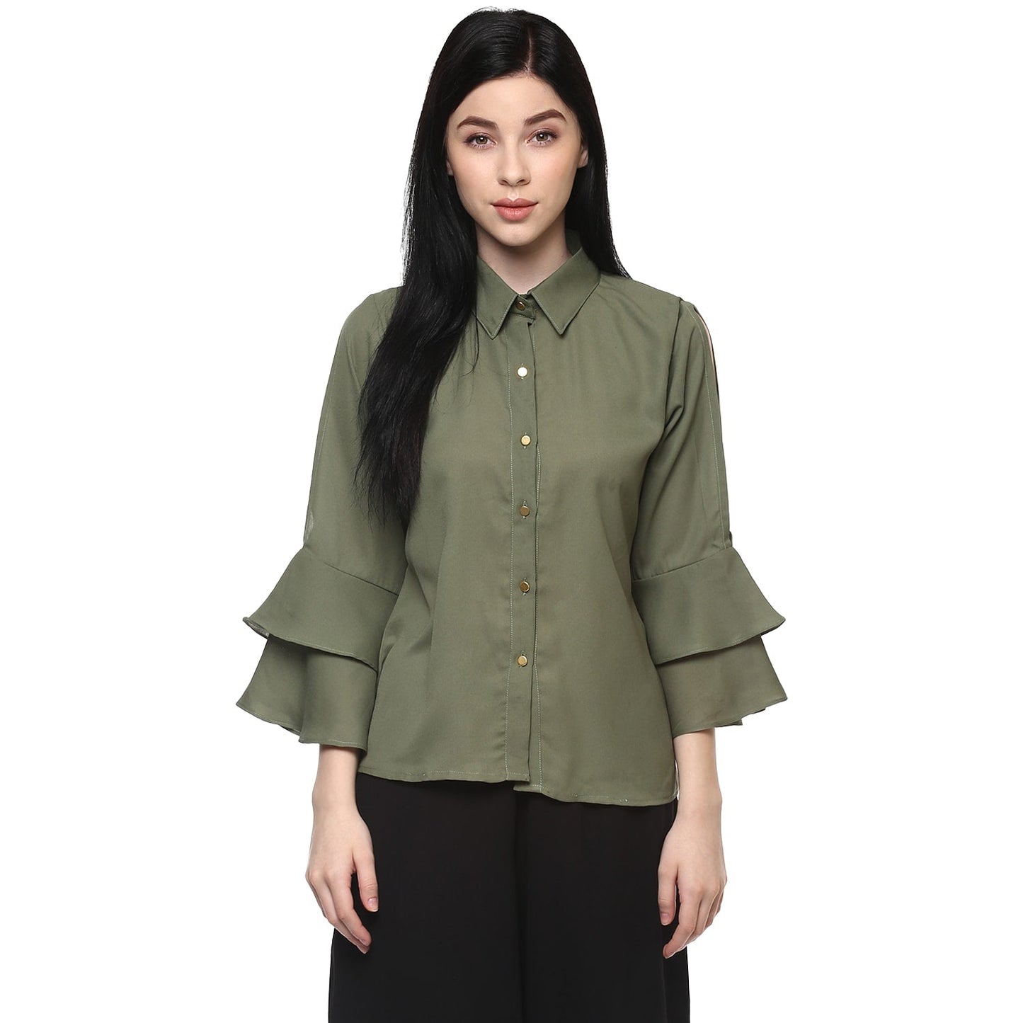 Finding Product Women's Loose Shirt With Bell Sleeves