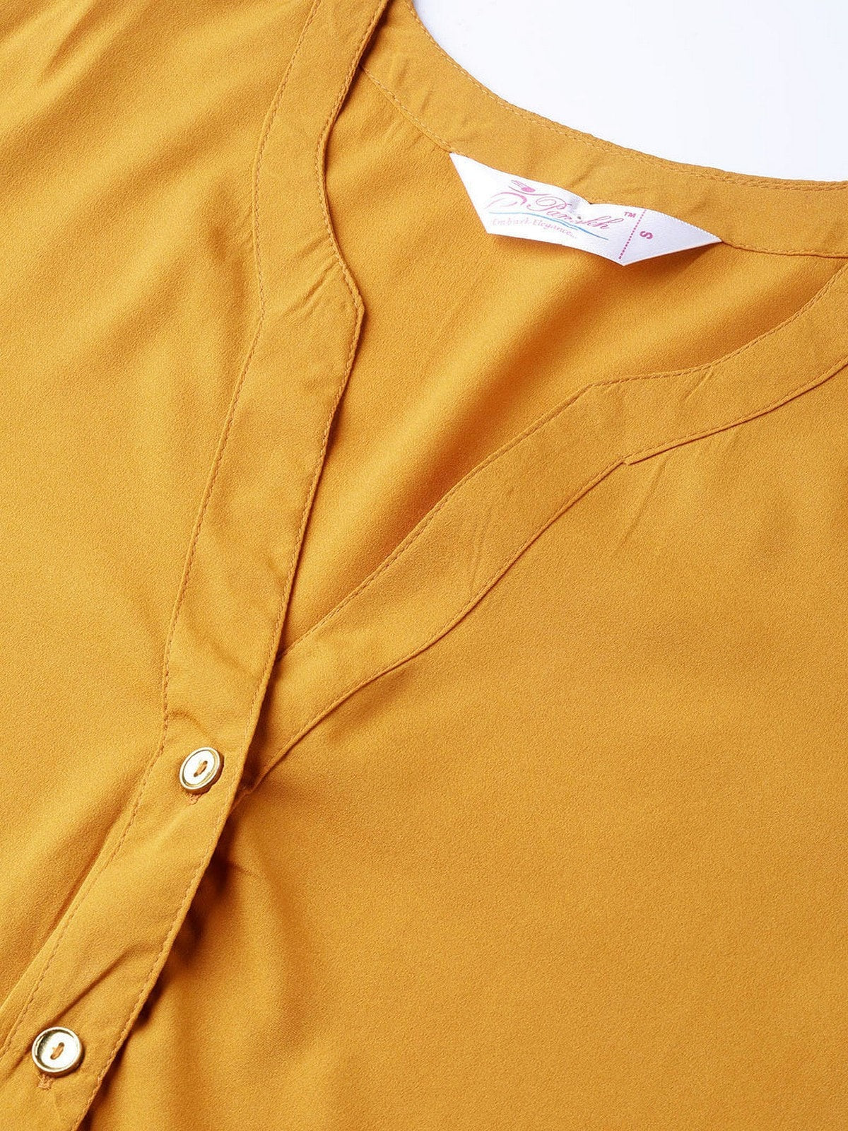 Solid Shirt Balloon Top With Huge Bell Sleeves