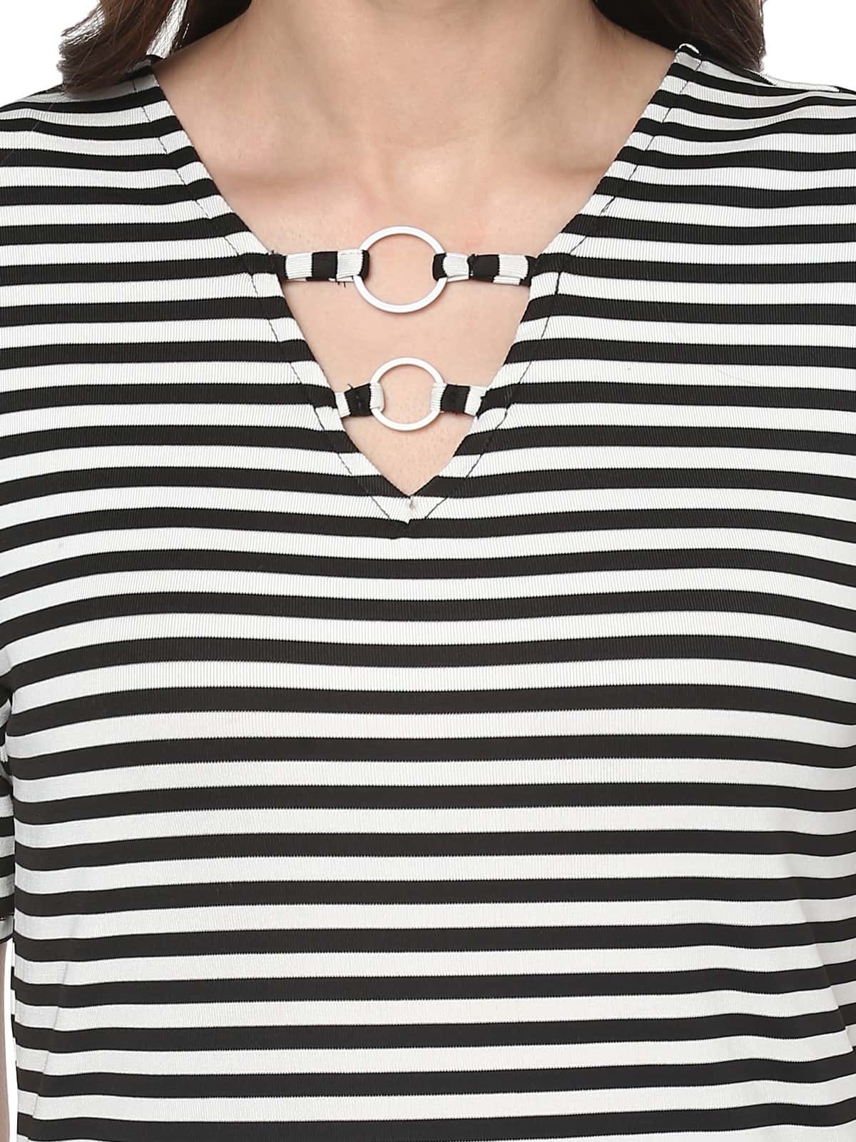 Finding Product Women's Breton Stripe Top With Rings