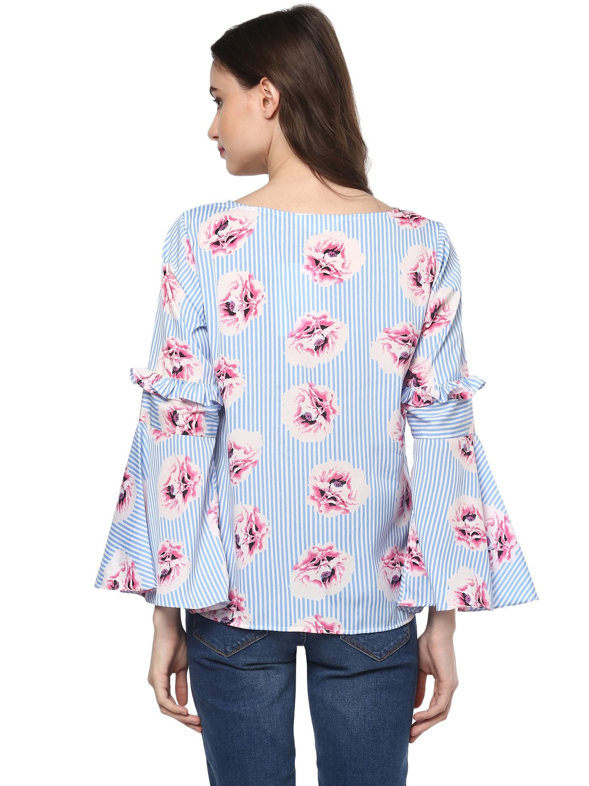 Finding Product Women's Striped Floral Top