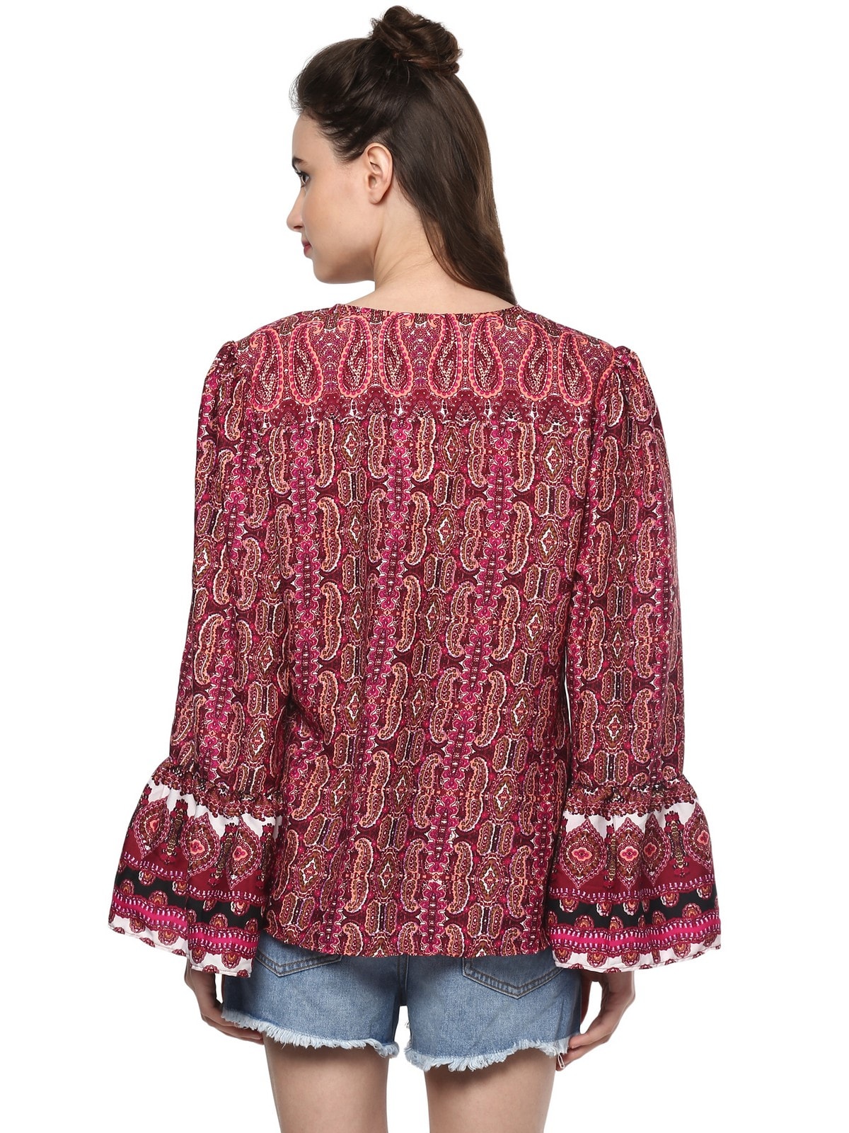 Finding Product Women's Printed Front Tie-Up Top