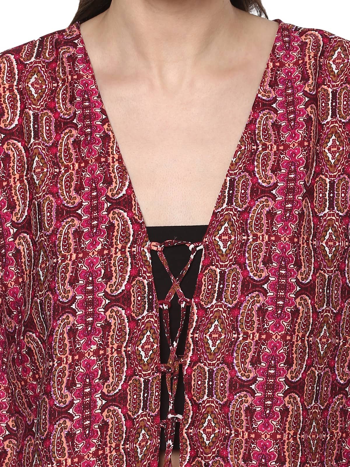 Finding Product Women's Printed Front Tie-Up Top