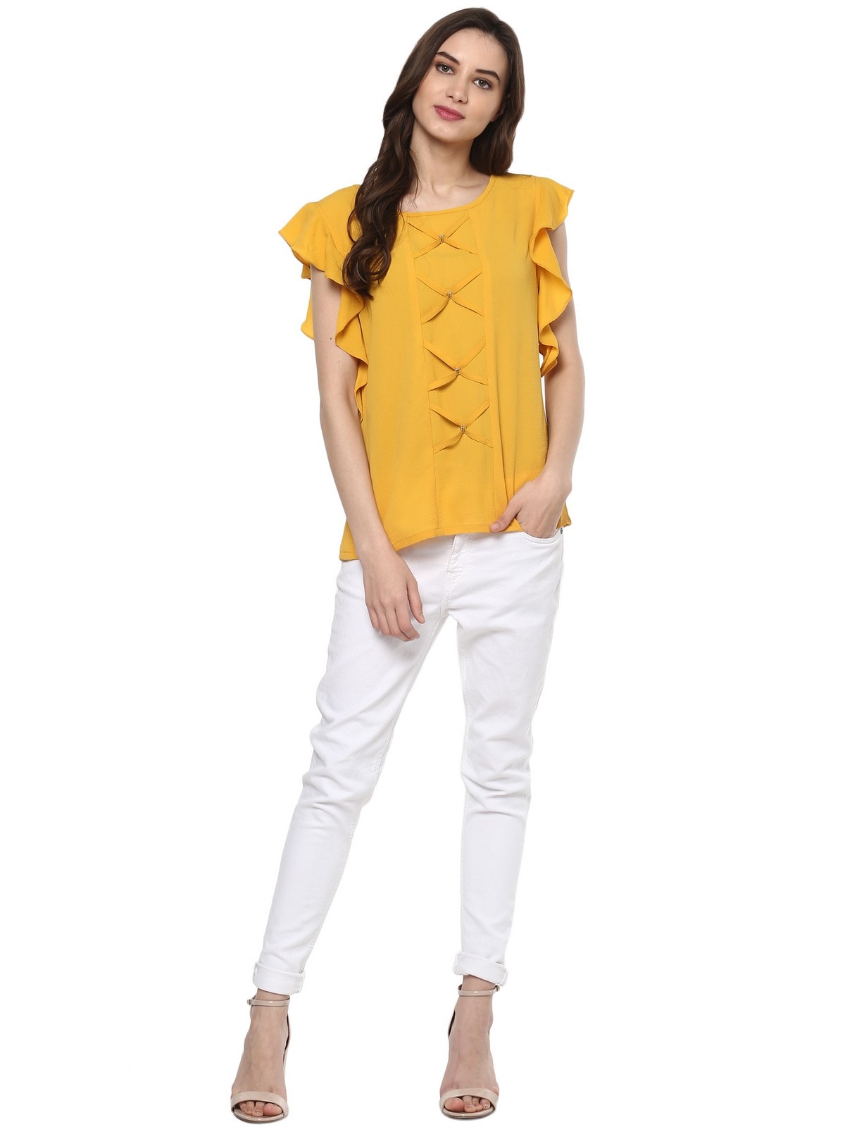 Finding Product Women's Solid Criss Cross Top