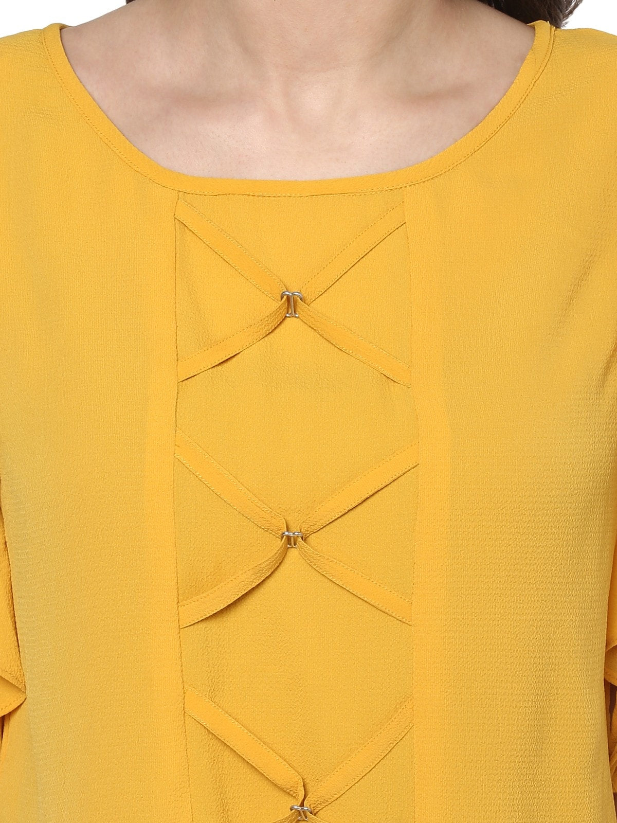 Finding Product Women's Solid Criss Cross Top