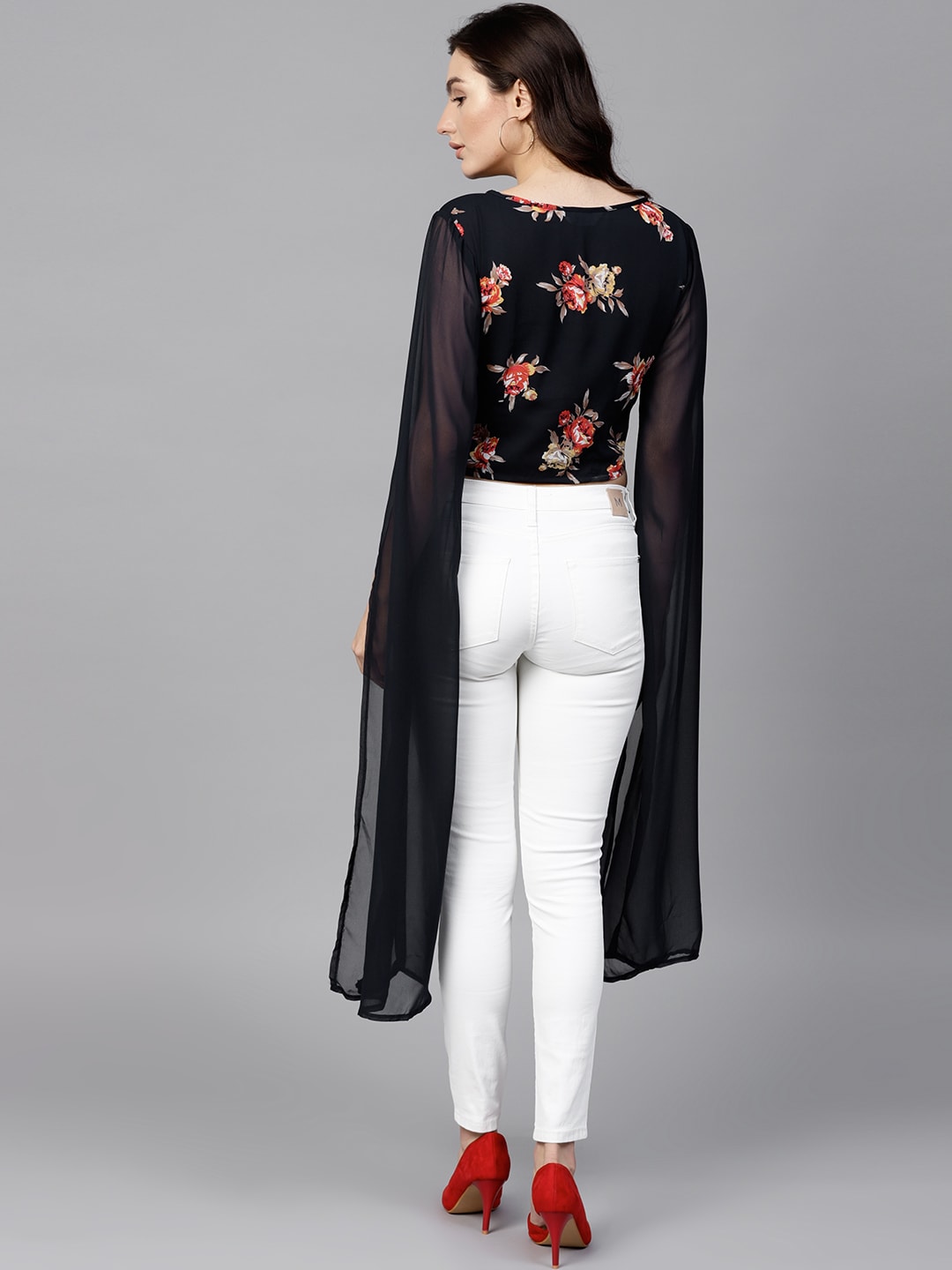 Finding Product Women's Floral Petal Sleeves Top
