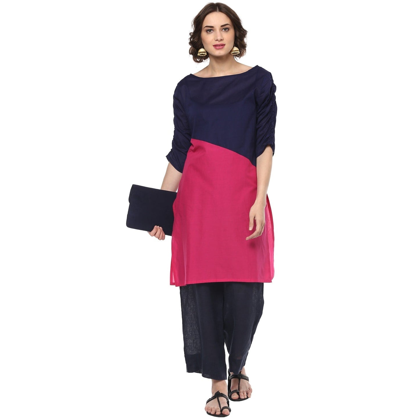 Finding Product Casual 3/4 Sleeve Solid Women's Kurti