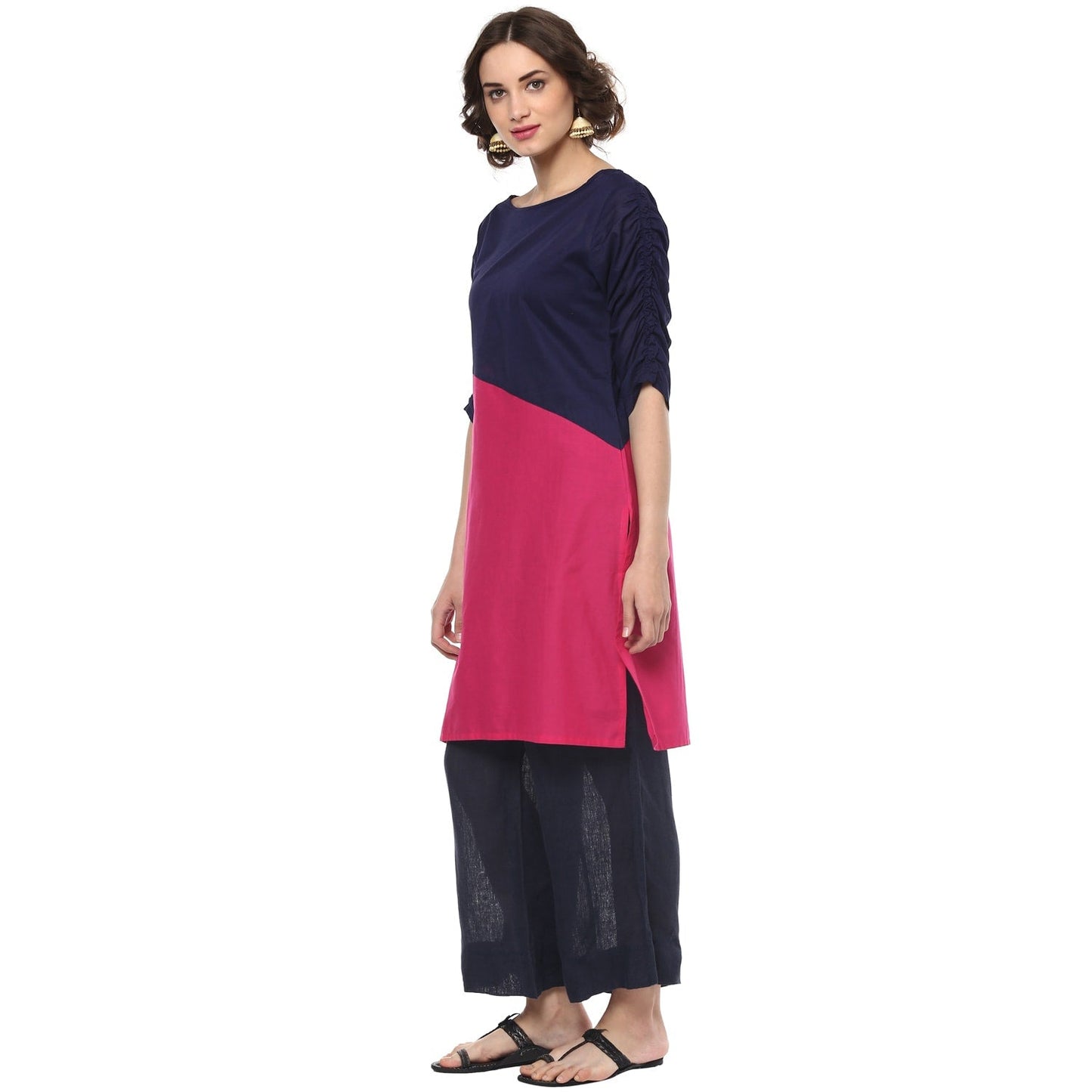 Finding Product Casual 3/4 Sleeve Solid Women's Kurti