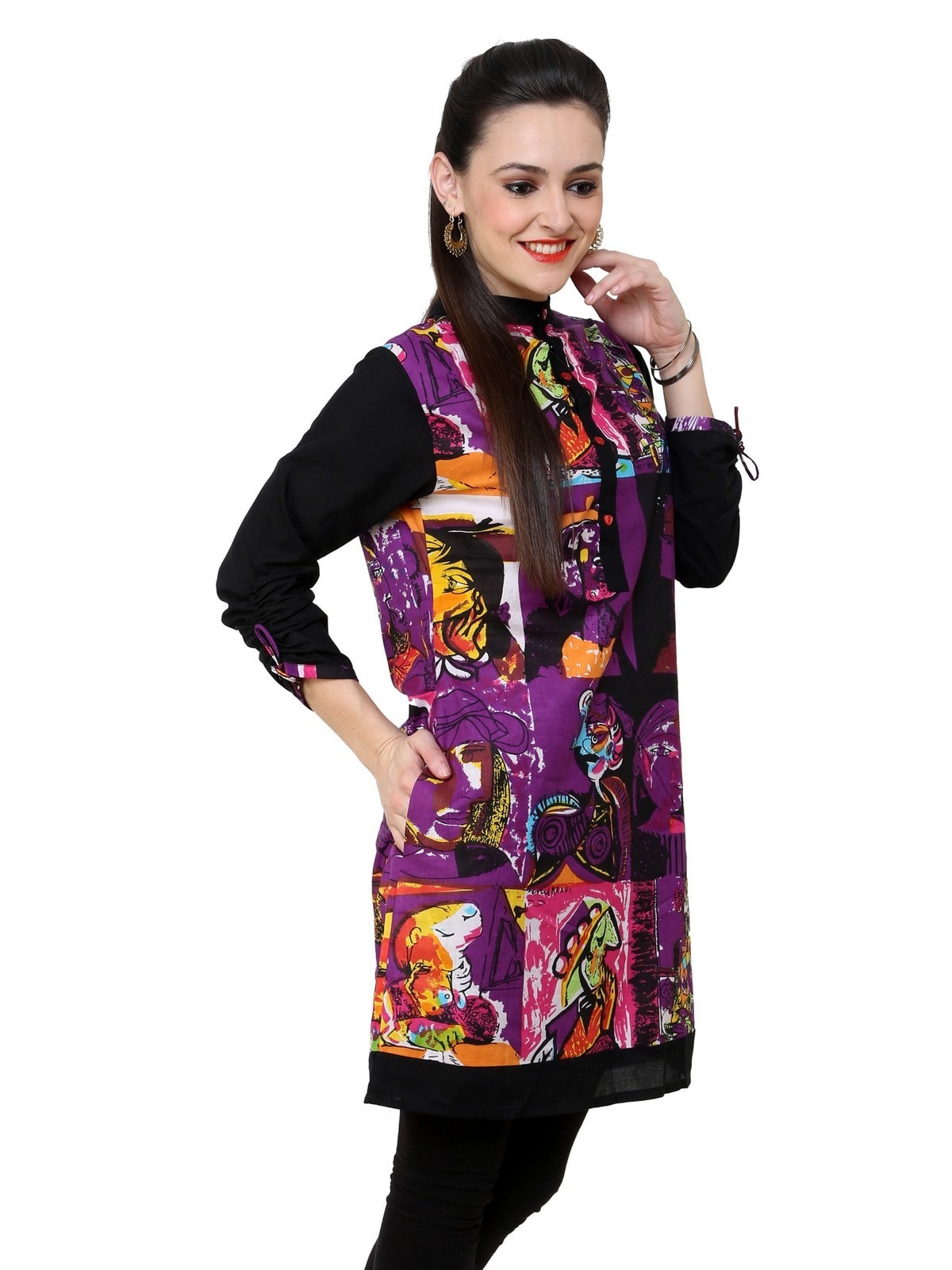 Finding Product Women's Casual 3/4 Sleeve Printed Kurti