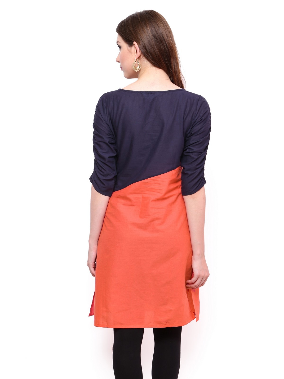 Finding Product Women's Casual 3/4 Sleeve Solid Kurti