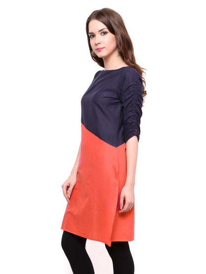 Finding Product Women's Casual 3/4 Sleeve Solid Kurti