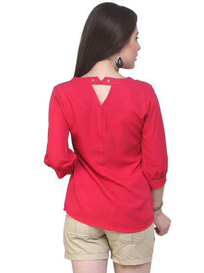 Finding Product Women's Pink Shirt Top With Detailed Notch Designs