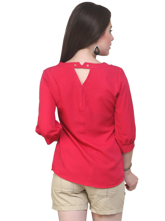 Finding Product Women's Pink Shirt Top With Detailed Notch Designs