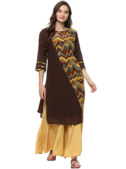 Finding Product Women's Casual 3/4 Sleeve Printed Kurti