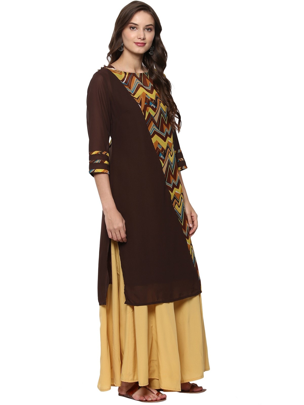 Finding Product Women's Casual 3/4 Sleeve Printed Kurti