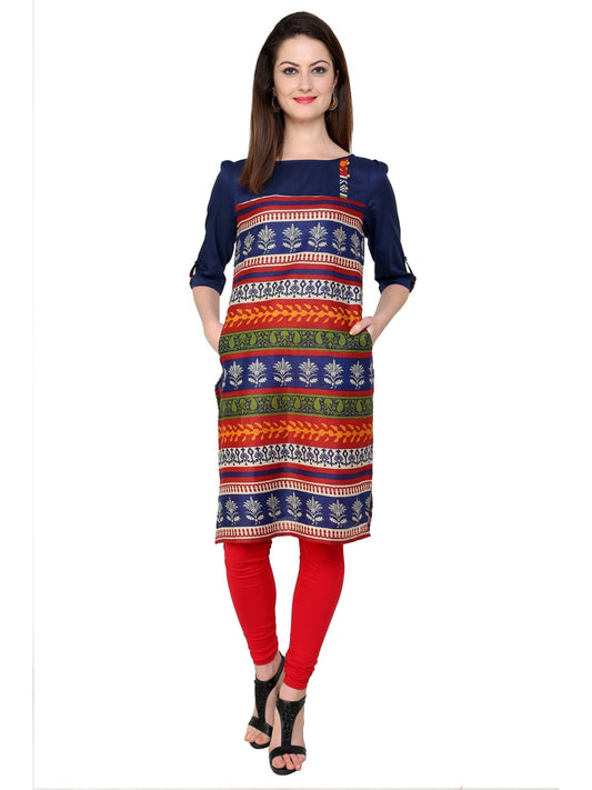 Finding Product Women's Casual 3/4 Sleeve Printed Kurti