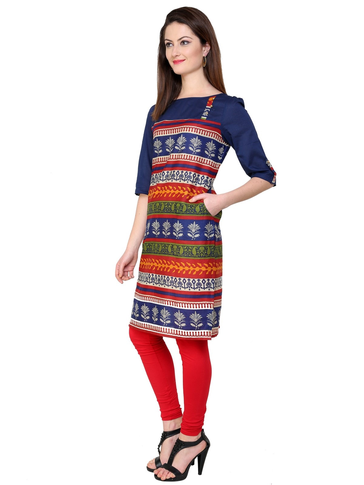 Finding Product Women's Casual 3/4 Sleeve Printed Kurti