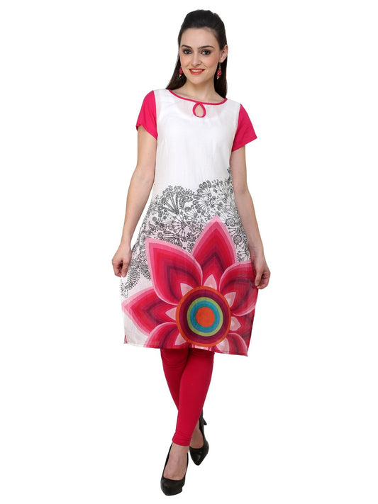Finding Product Women's Fuschia Floral Print Kurti