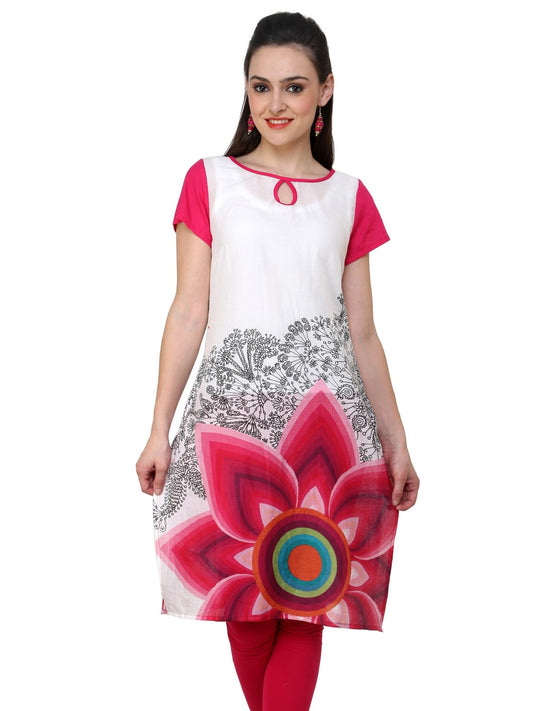 Finding Product Women's Fuschia Floral Print Kurti