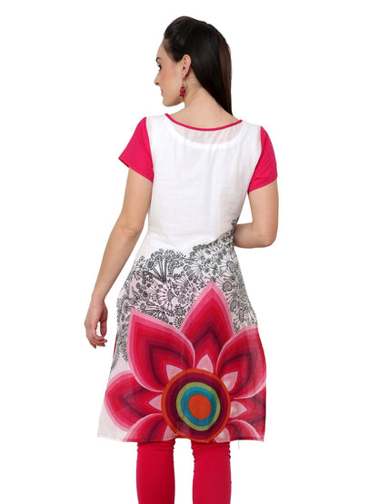 Finding Product Women's Fuschia Floral Print Kurti