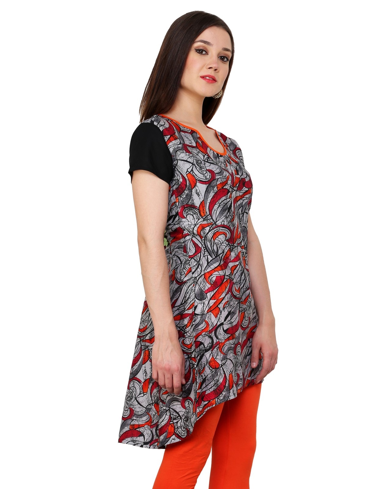 Finding Product Women's Grey High Low Hem Kurti