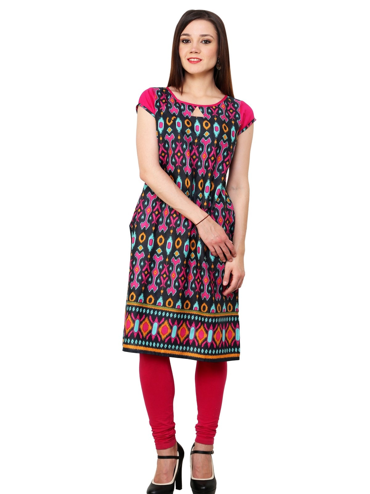 Finding Product Women's Ikat Print Keyhole Kurti