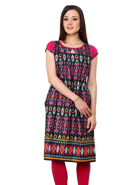 Finding Product Women's Ikat Print Keyhole Kurti