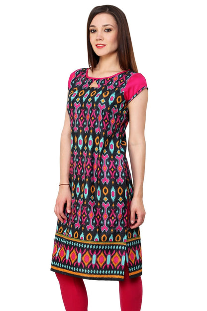 Finding Product Women's Ikat Print Keyhole Kurti