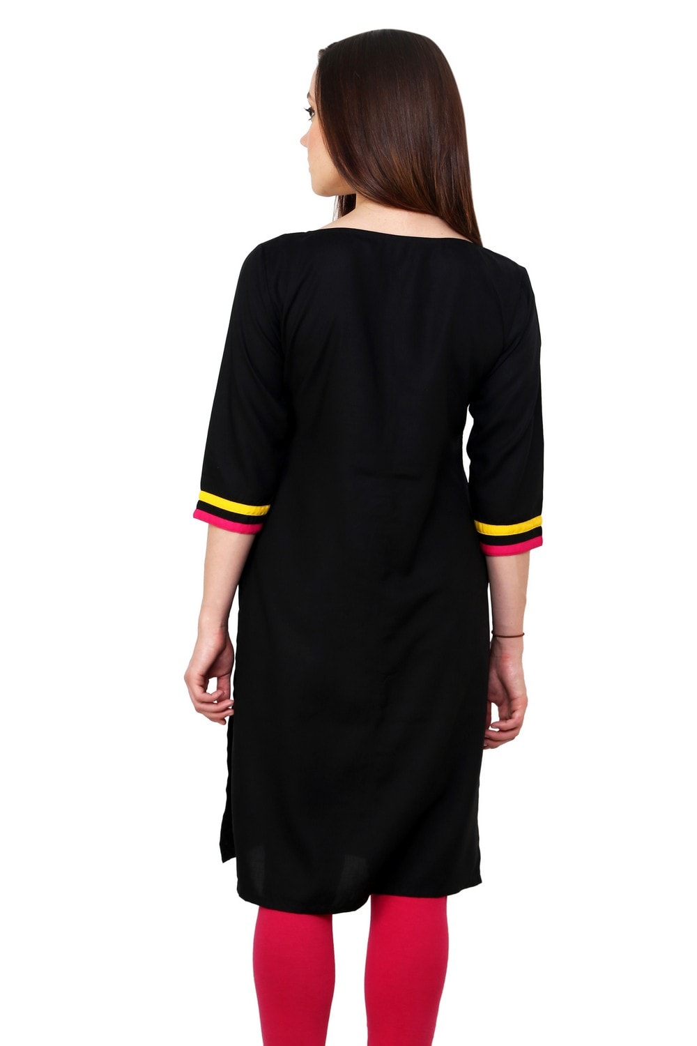 Finding Product Women's Black Multi Color Button Kurti