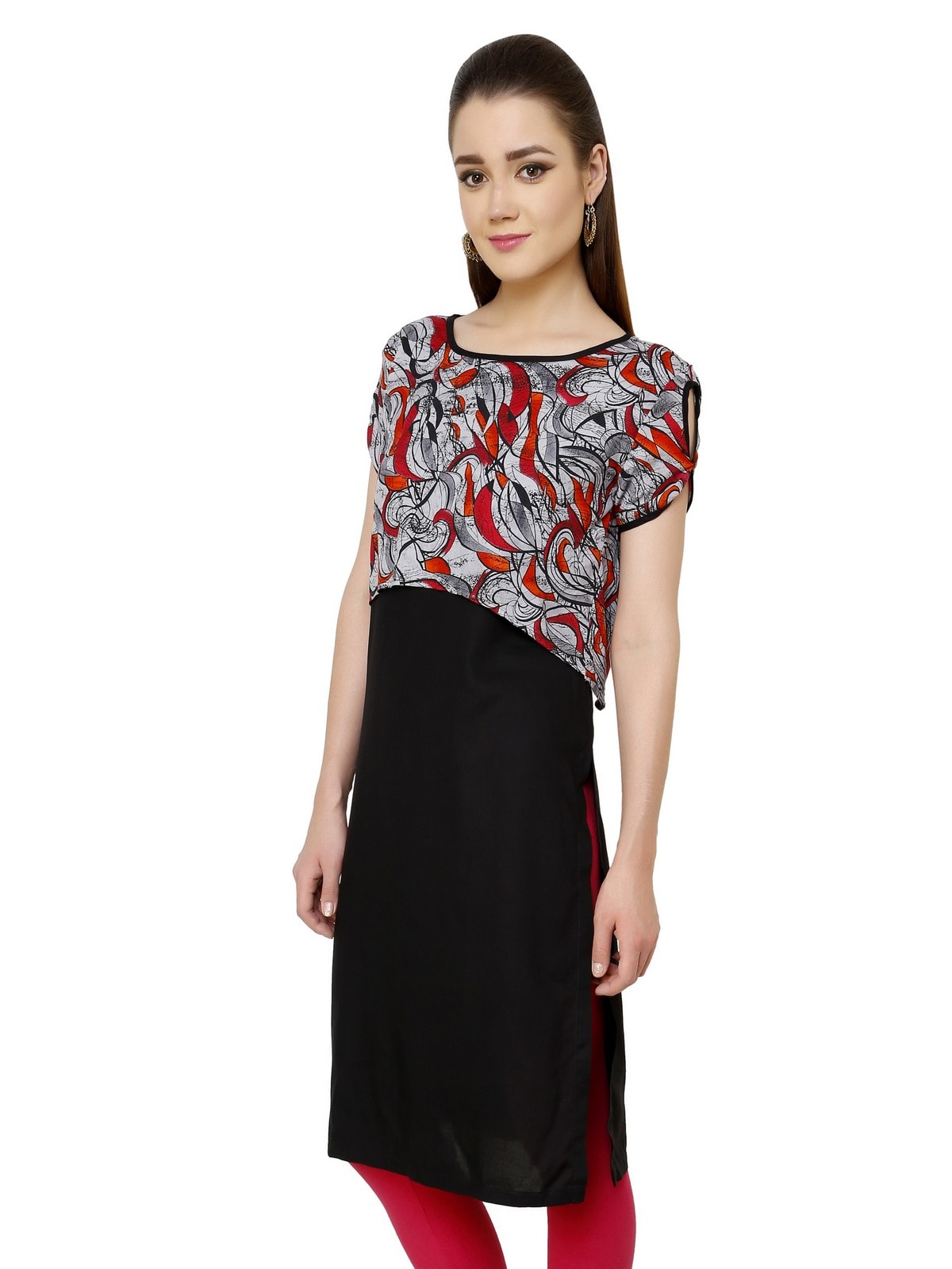 Finding Product Women's Grey Petal Crop Kurti