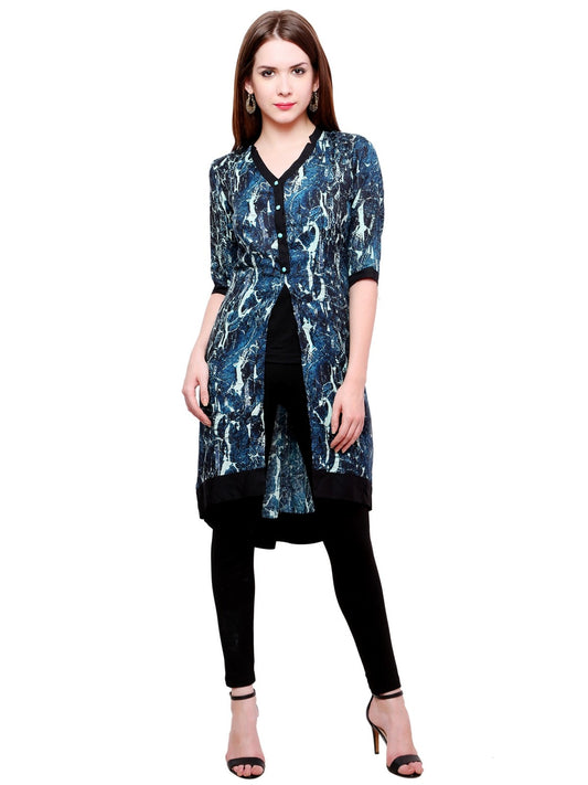 Finding Product Women's Abstract Print Jacket Kurti