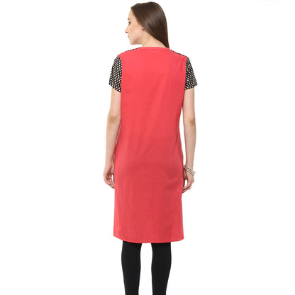 Finding Product Women's Buttoned Brocade Shoulder Yoke Kurti
