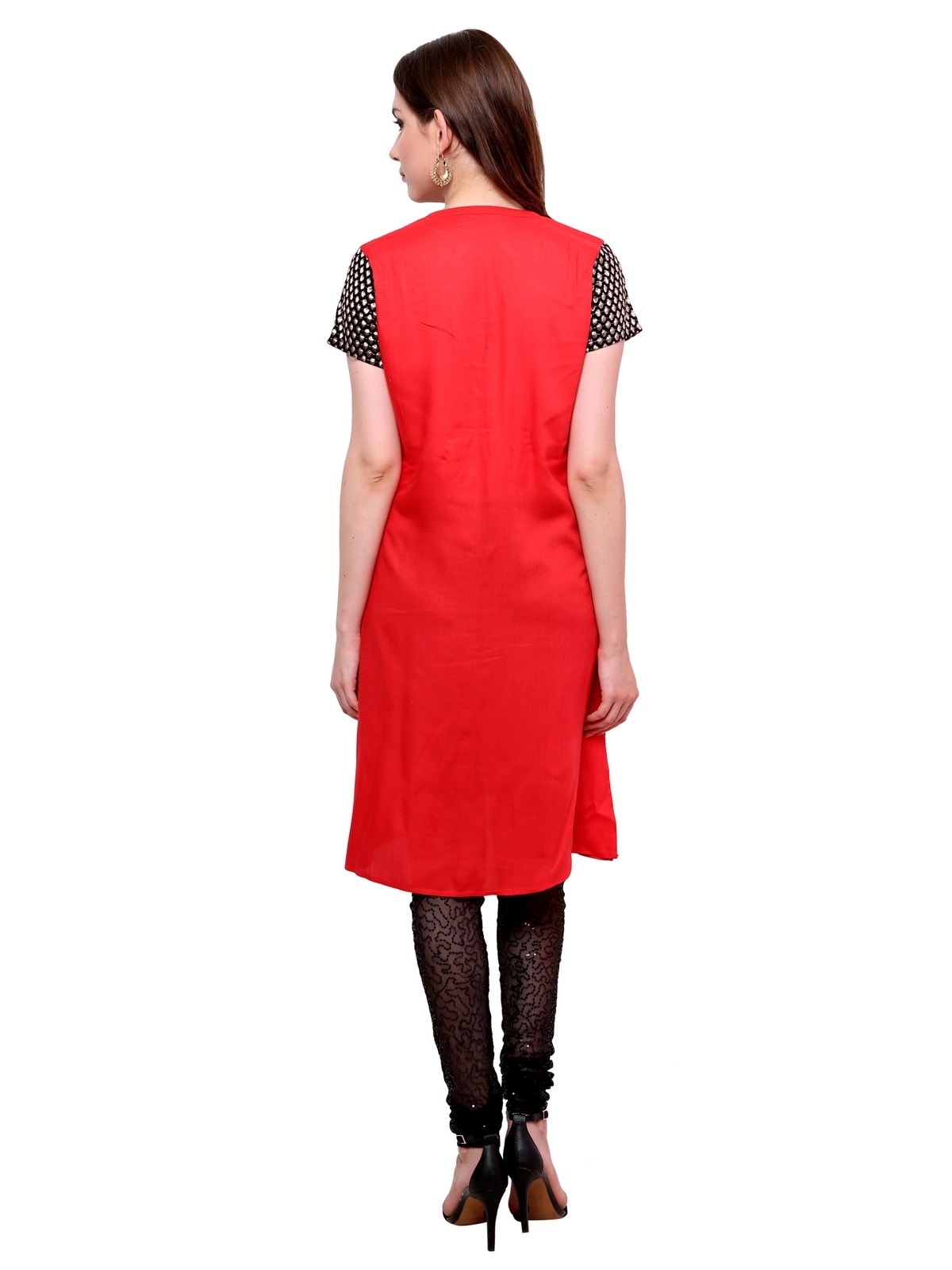 Finding Product Women's Buttoned Brocade Shoulder Yoke Kurti
