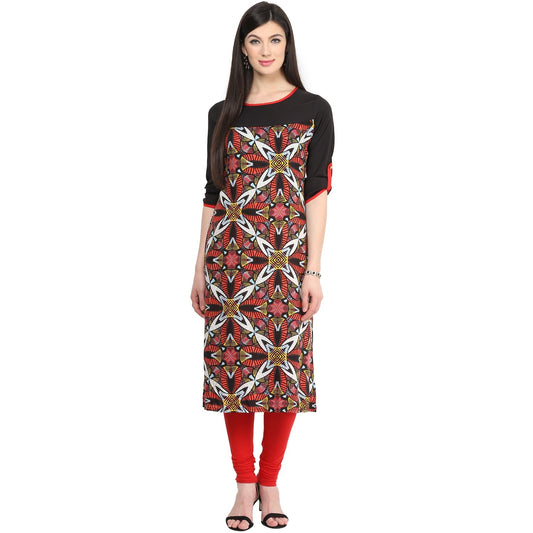 Finding Product Women's Red Abstract Print Kurti