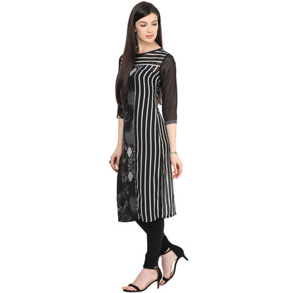 Finding Product Women's Print & Stripe Mix Kurti