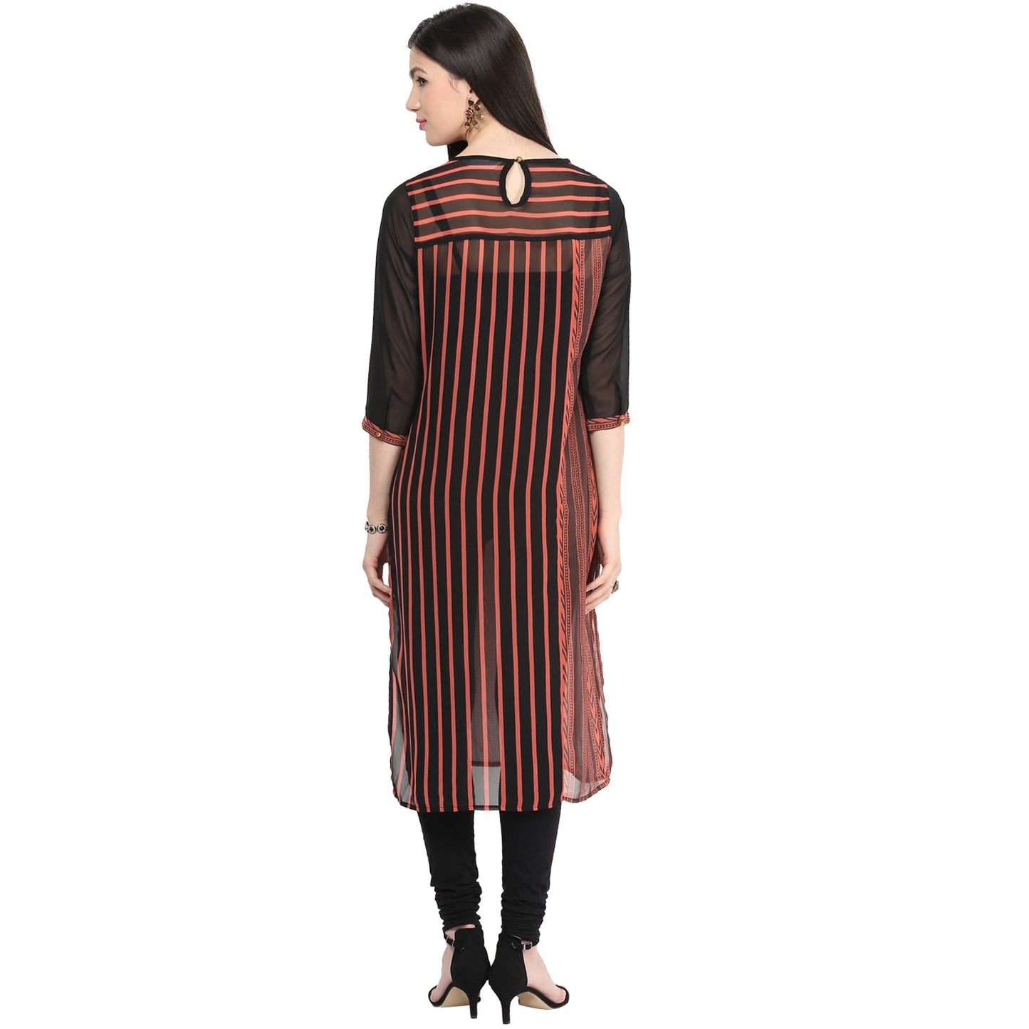 Finding Product Women's Print & Stripe Mix Kurti