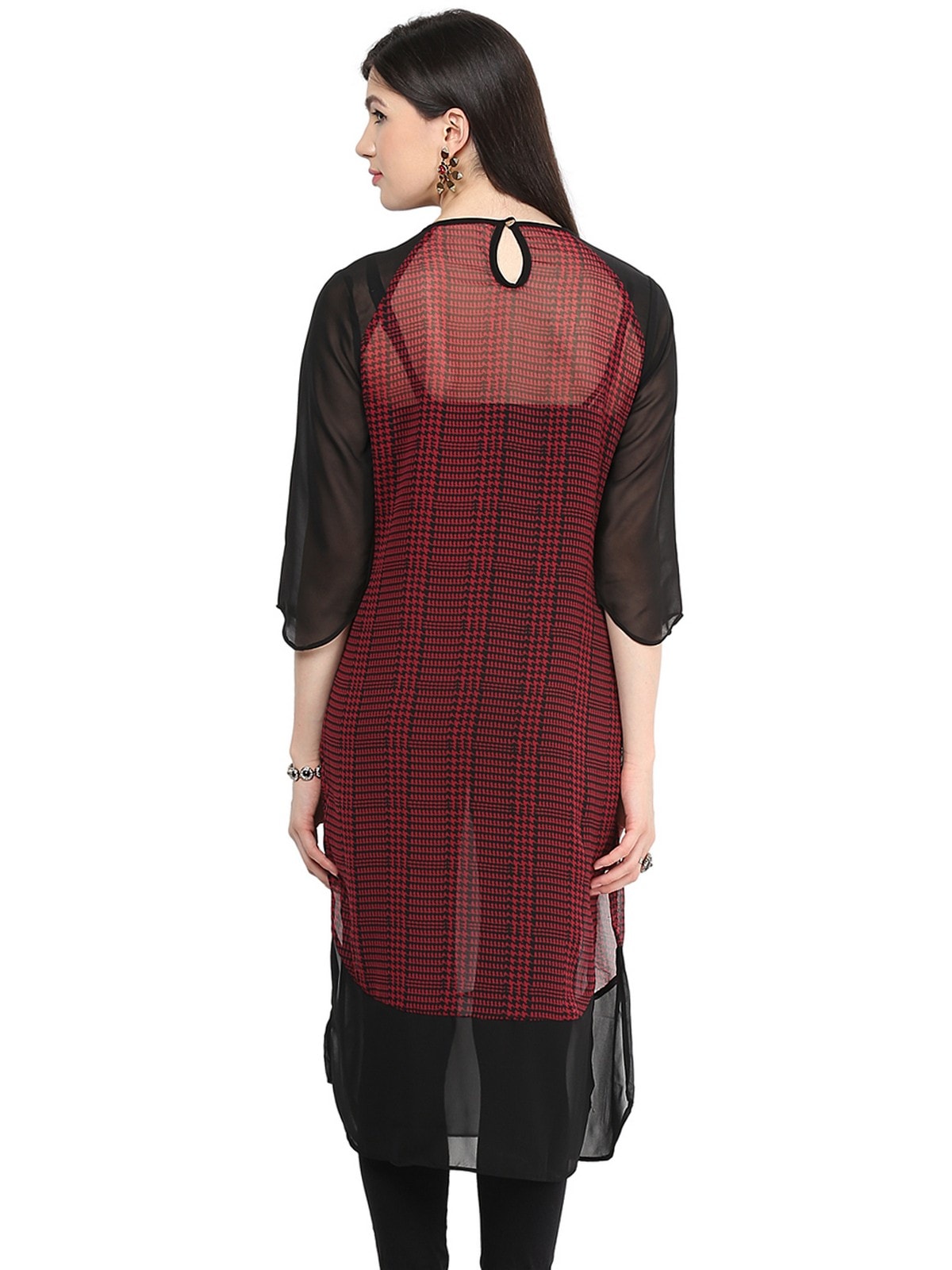 Finding Product Women's Checkered Raglan Kurti