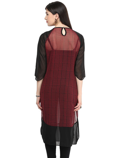 Finding Product Women's Checkered Raglan Kurti