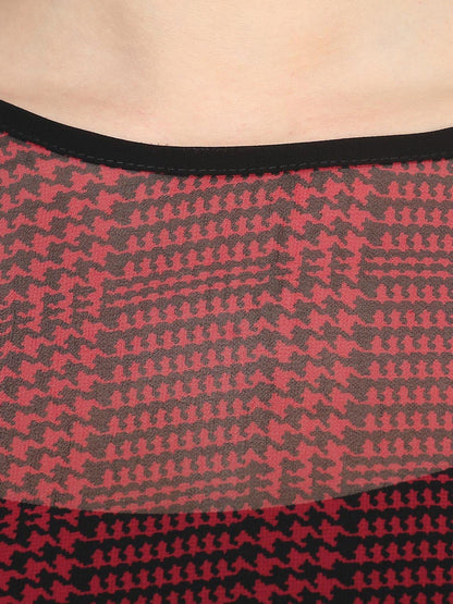 Finding Product Women's Checkered Raglan Kurti