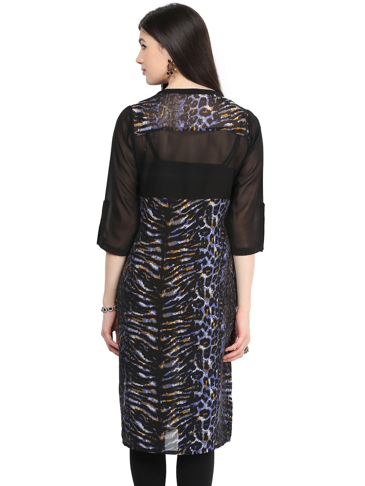 Finding Product Women's Blue Tiger Print Kurti