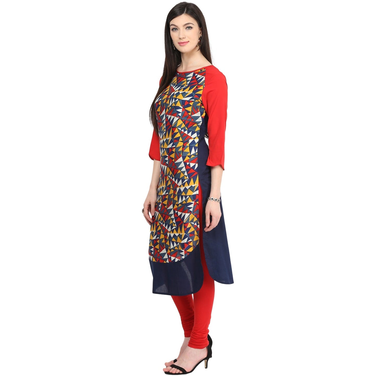 Finding Product Women's Geometric Raglan Print Kurti