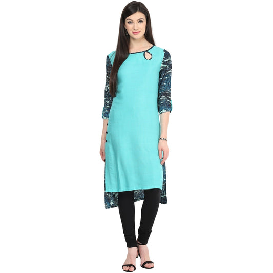 Finding Product Women's Boat Neck Side Buttoned Kurti