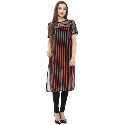 Finding Product Women's Stripped and Lace Kurti