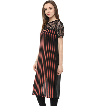 Finding Product Women's Stripped and Lace Kurti